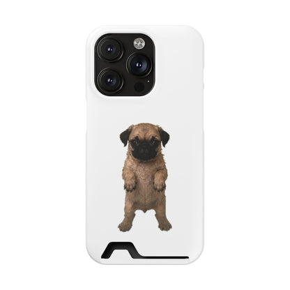 Cute Standing  Pug Card Holder Phone Case