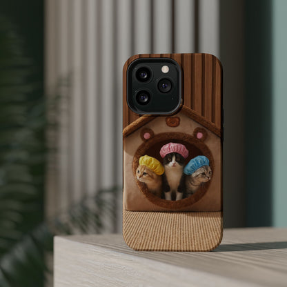 Cute Kittens in Cozy House Phone Case — Magnetic Impact-Resistant Case