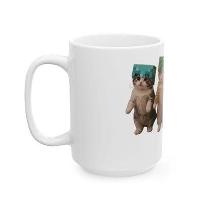 Cute Dancing Kittens Minecraft Helmet  Ceramic Mug (11oz & 15oz)
