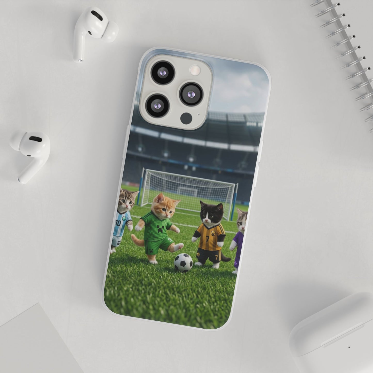 Cute Soccer Cats Phone Case — Kawaii Football Kit iPhone Cover