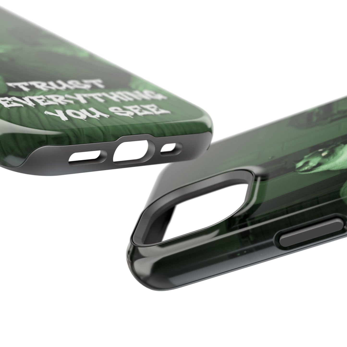 Phone Case 'Trust Everything You See' Green Dog Photo Magnetic Impact-Resistant Case