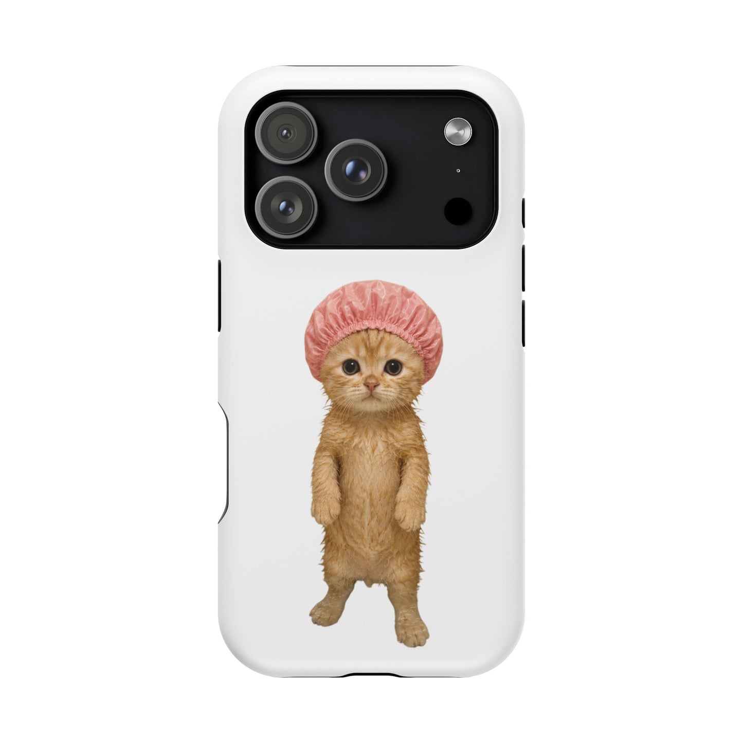 Cute Kitten in Shower Cap Magnetic Impact-Resistant Phone Case
