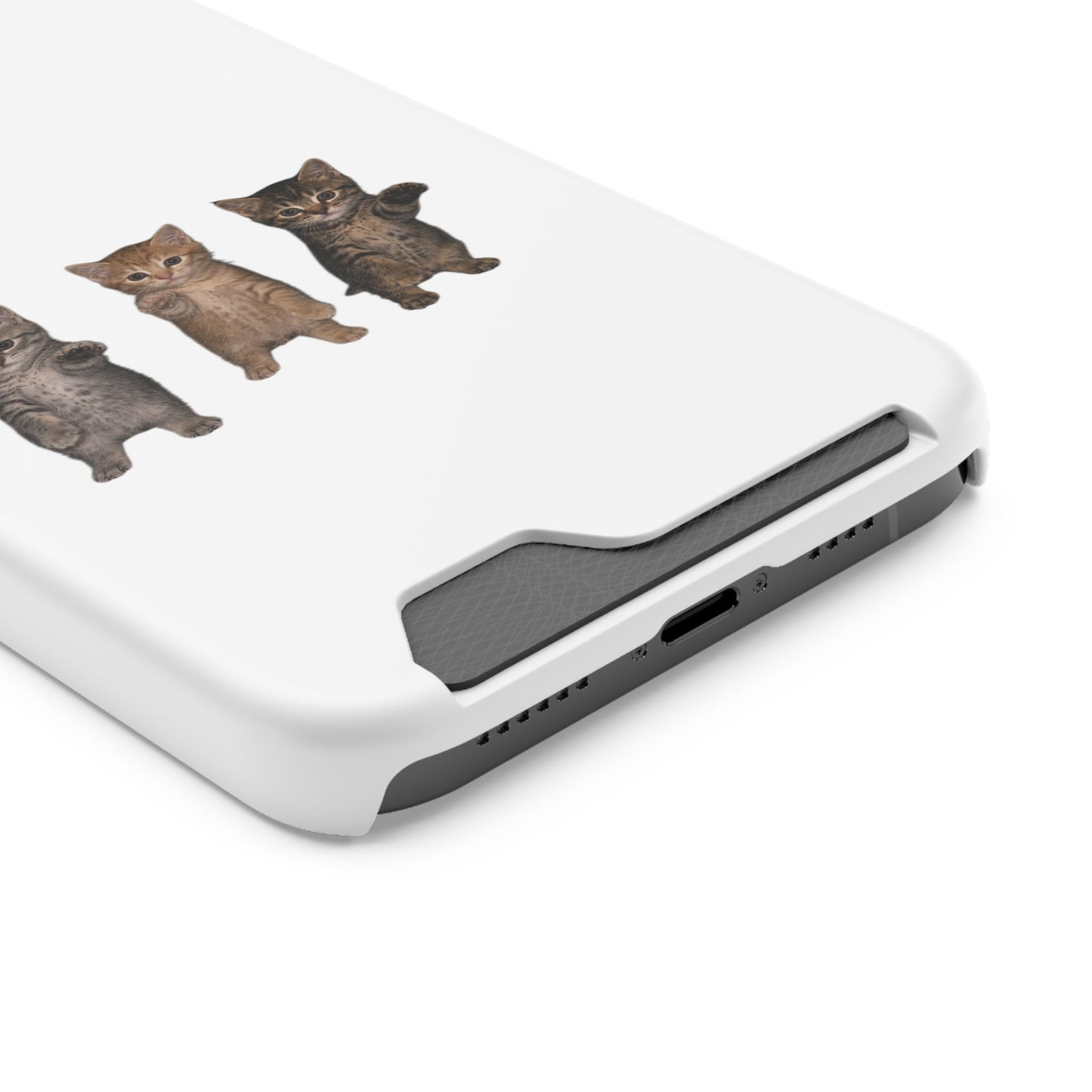 Cute Trio Kittens Phone Case with Card Holder