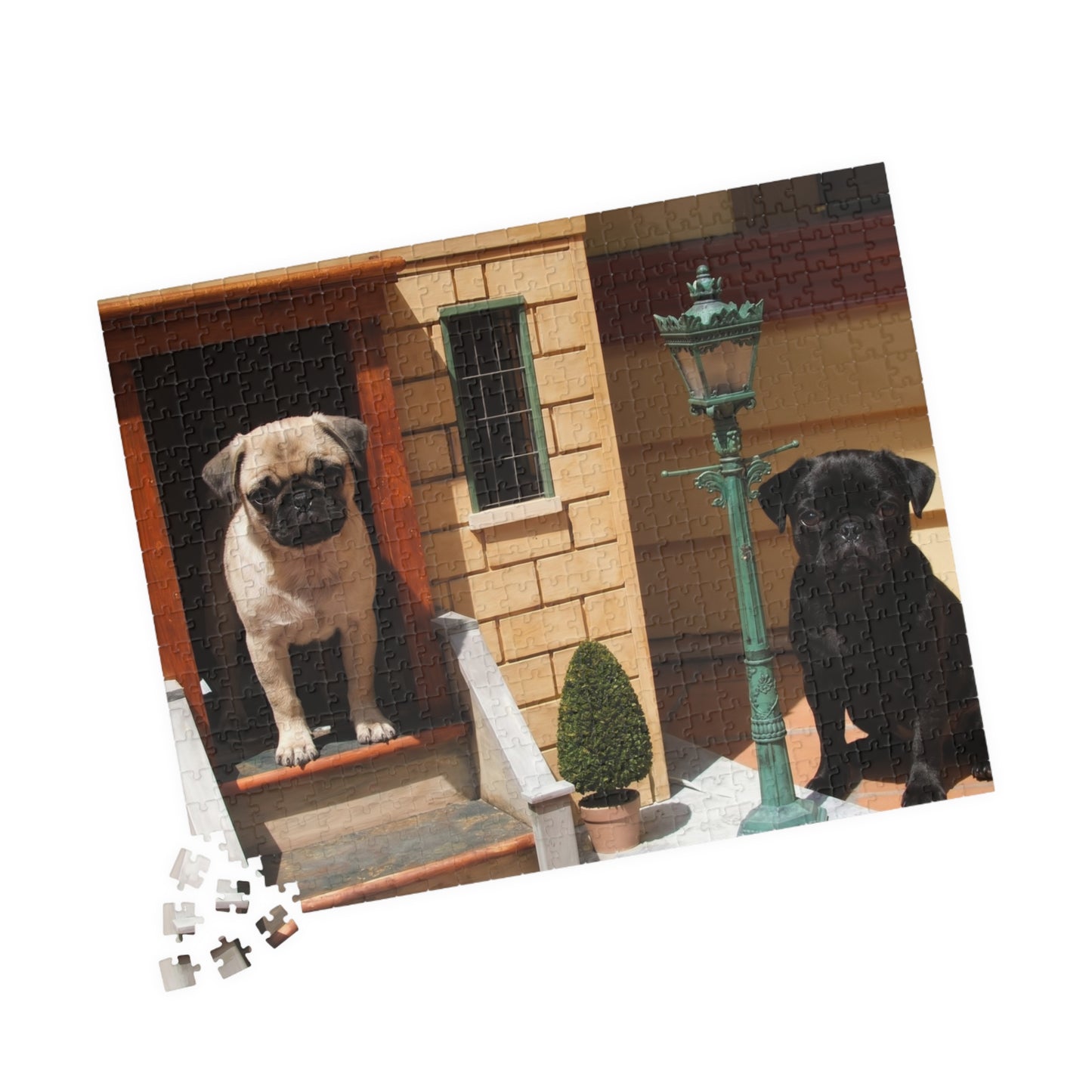 Pug Pair Photo Puzzle — 252/520/1014-Piece Jigsaw
