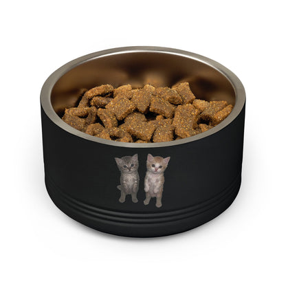 Duo Cute Cat Stainless Steel Pet Bowl — 18 oz