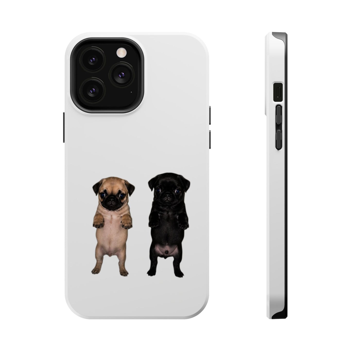 Cute Standing Pug Duo Magnetic Impact-Resistant Phone Case