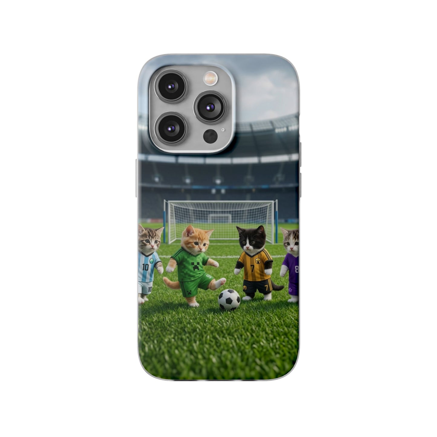 Cute Soccer Cats Phone Case — Kawaii Football Kit iPhone Cover
