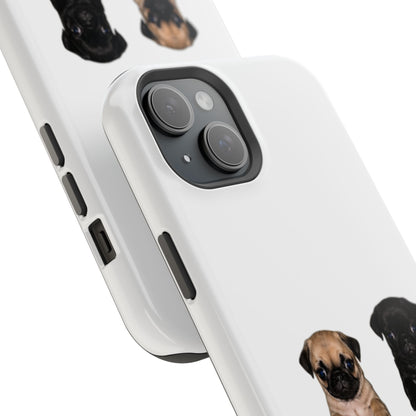 Cute Standing Pug Duo Magnetic Impact-Resistant Phone Case
