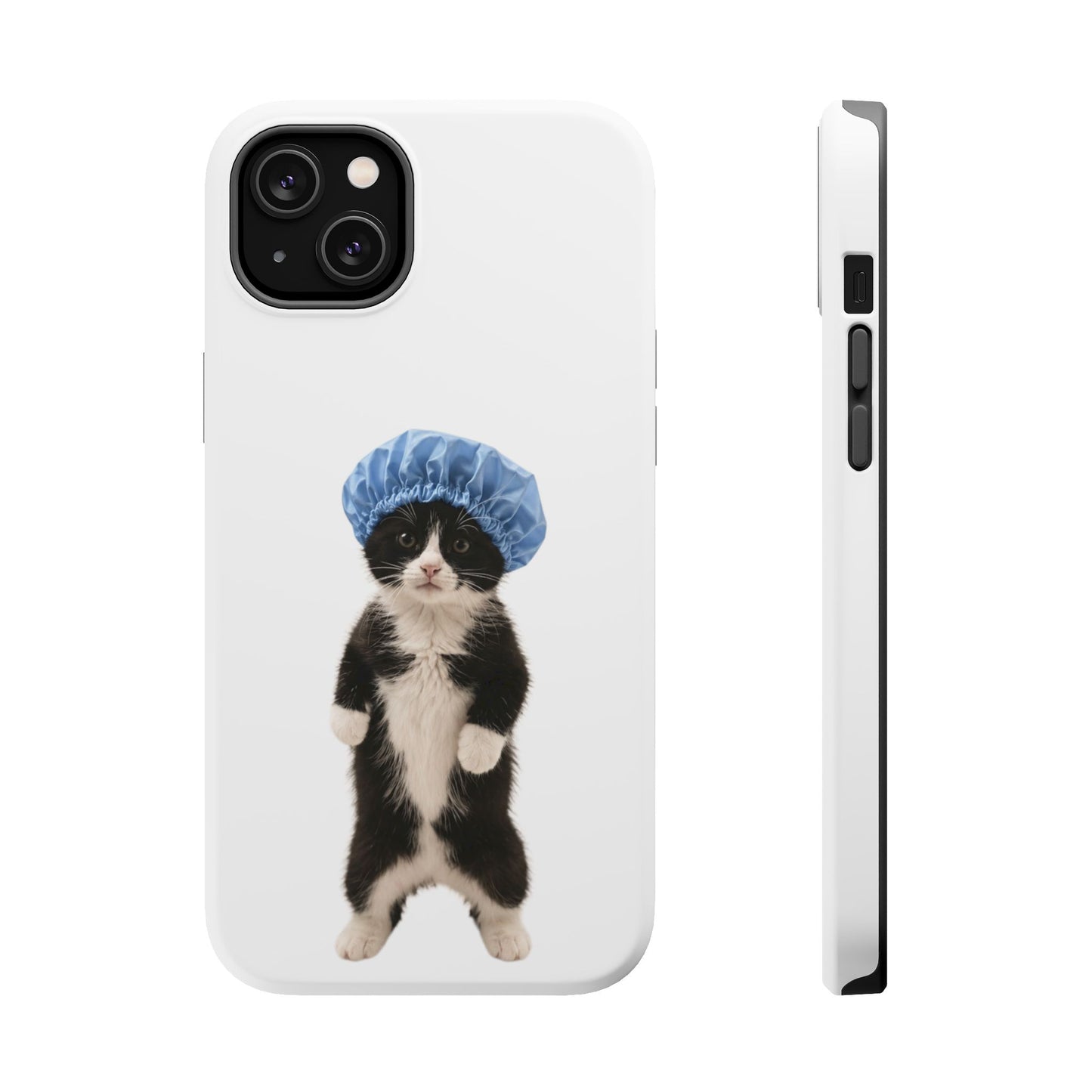 Cute Cat in Shower Cap Magnetic Impact-Resistant Phone Case