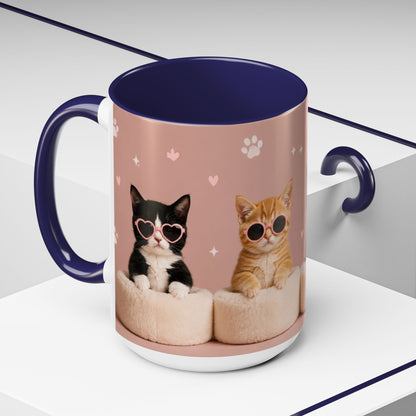 Cute Cat Lovers Coffee Mug - 11 & 15oz - Perfect Gift for Pet Owners