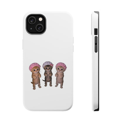 Cute Standing Kittens with Shower Caps  Phone Case