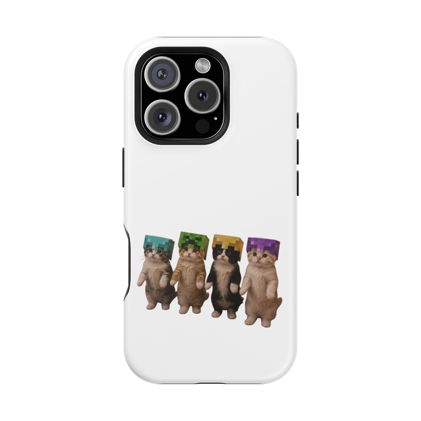 Dancing Kittens Minecraft Helmet Magnetic Impact-Resistant Phone Case