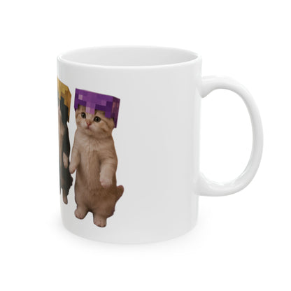 Cute Dancing Kittens Minecraft Helmet  Ceramic Mug (11oz & 15oz)