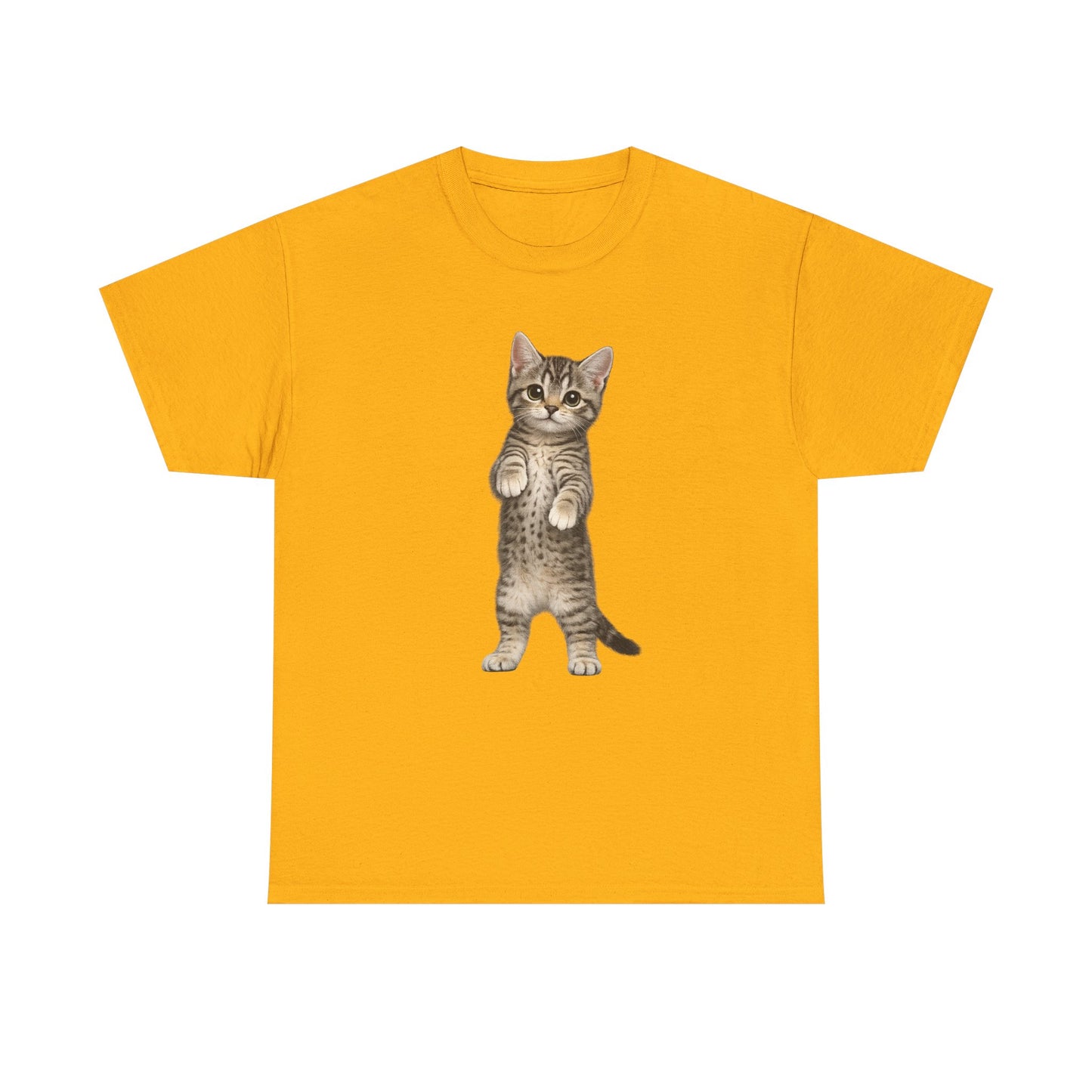 Standing Tabby Kitten T-Shirt — Cute Cat Graphic Tee for Cat Lovers