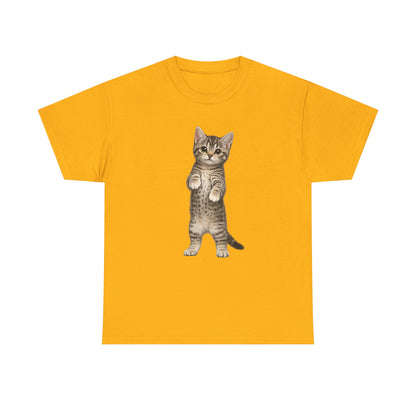 Standing Tabby Kitten T-Shirt — Cute Cat Graphic Tee for Cat Lovers