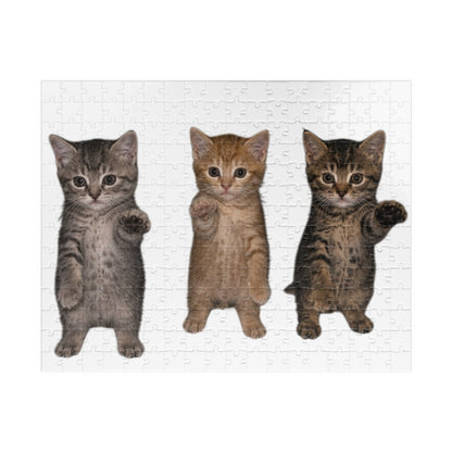Cute Standing Trio Kittens Dancing Jigsaw Puzzle