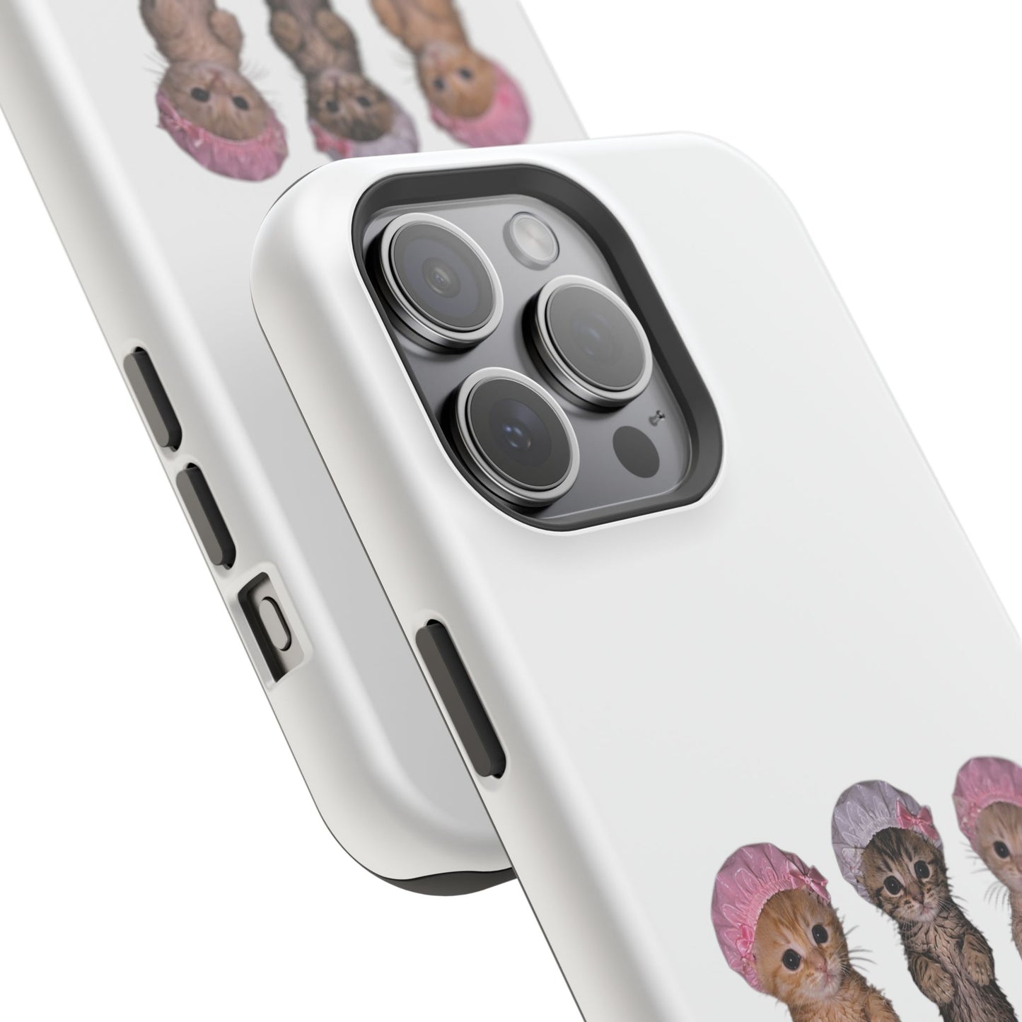 Cute Standing Kittens with Shower Caps  Phone Case