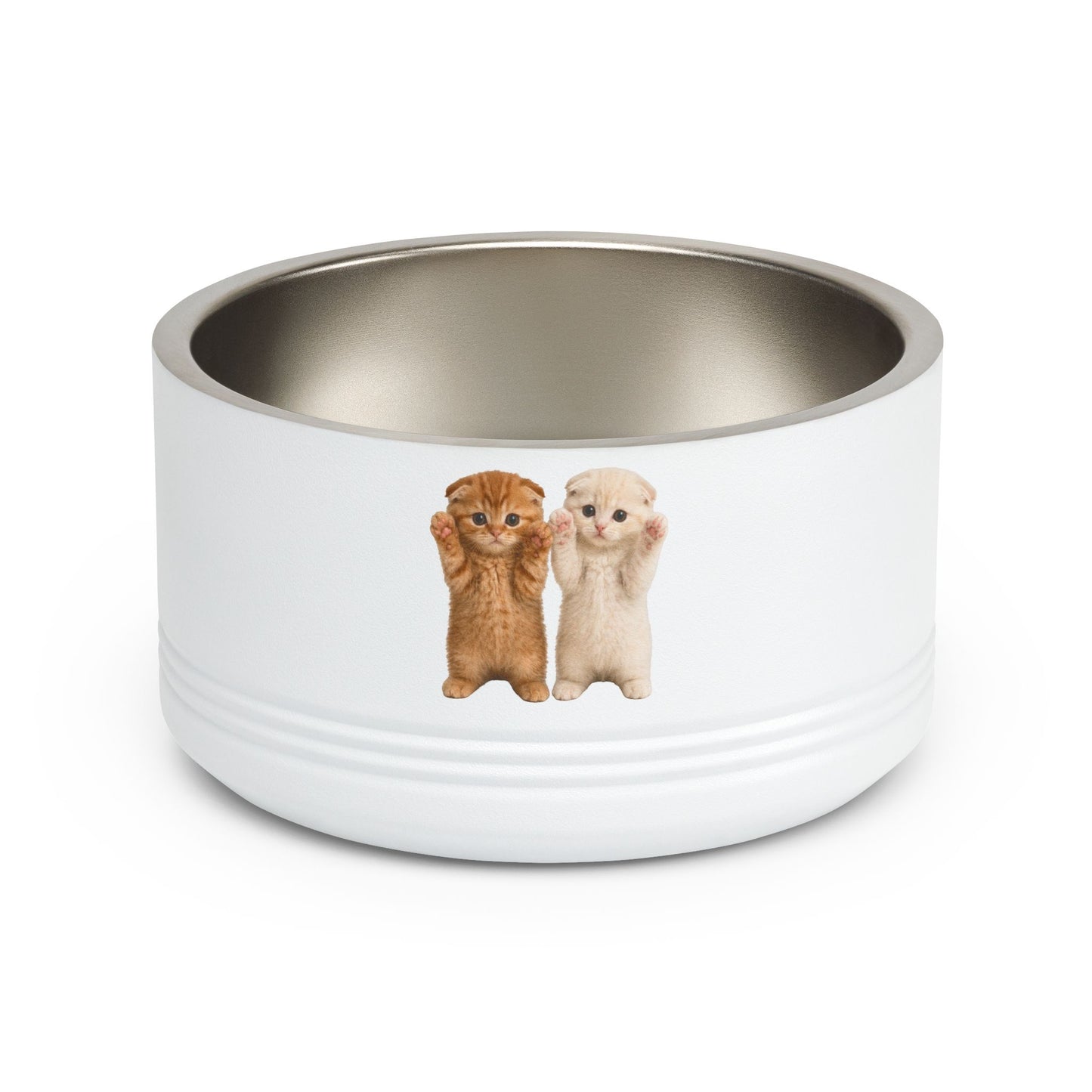 Cute Cat Kitten Pair 18oz Stainless Pet Bowl
