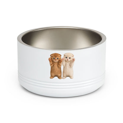 Cute Cat Kitten Pair 18oz Stainless Pet Bowl