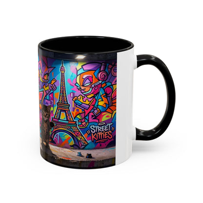 Street Kitties Graffiti Coffee Mug — Colorful Cat Art Accent Mug (11/15oz)
