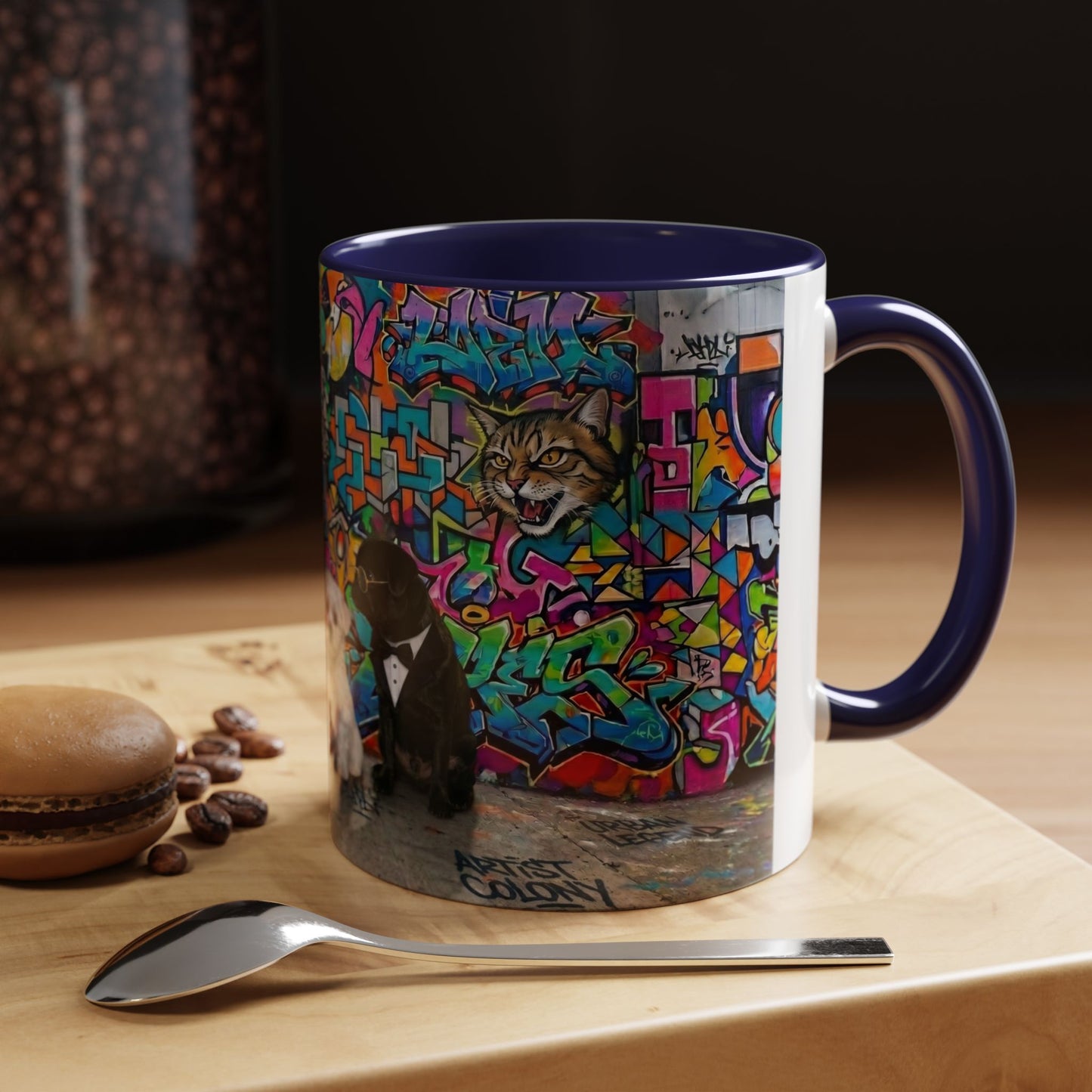 Graffiti Pets Coffee Mug — Colorful Street Art Dog & Cat Accent Mug (11/15oz)