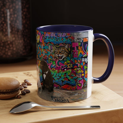 Graffiti Pets Coffee Mug — Colorful Street Art Dog & Cat Accent Mug (11/15oz)