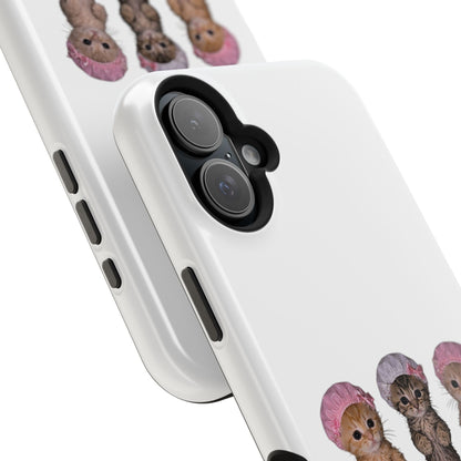 Cute Standing Kittens with Shower Caps  Phone Case