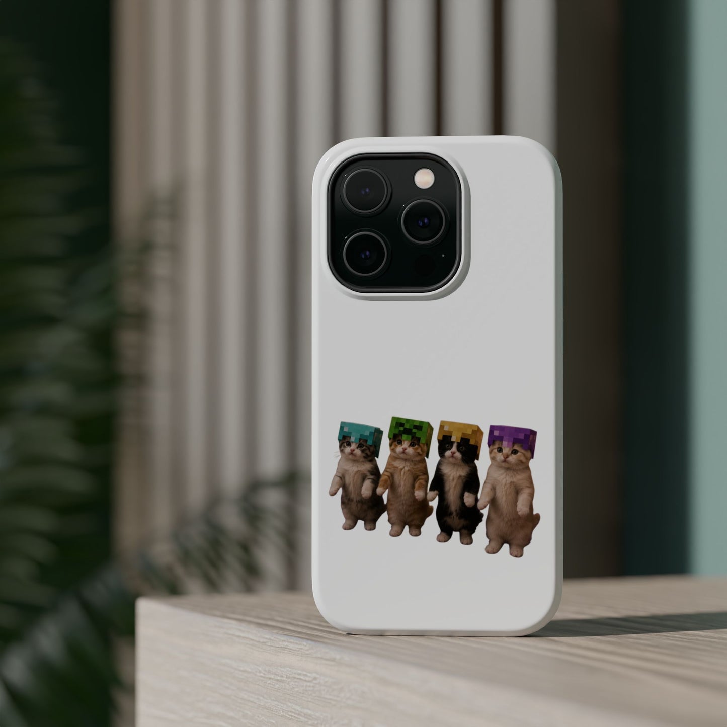 Dancing Kittens Minecraft Helmet Magnetic Impact-Resistant Phone Case