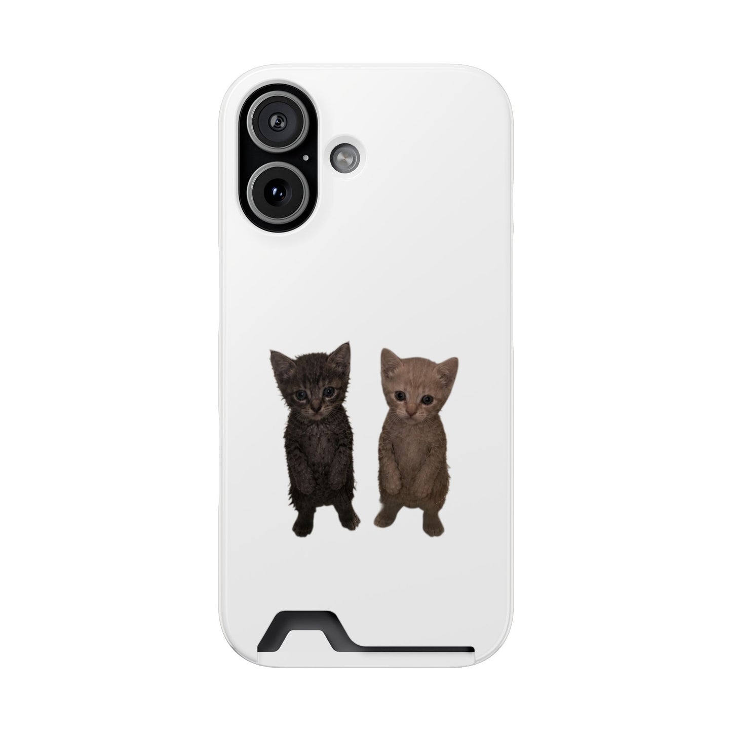 Cute Kitten Duo Phone Case with Card Holder