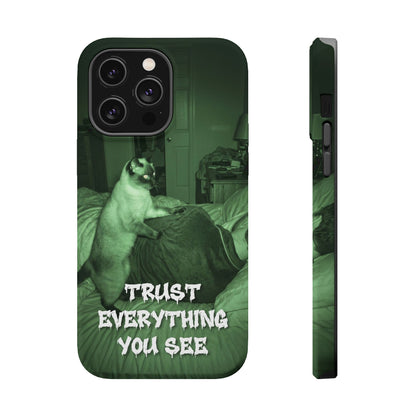 Phone Case 'Trust Everything You See' Green Dog Photo Magnetic Impact-Resistant Case