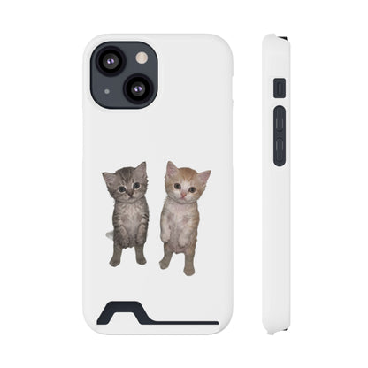 Duo Cute Kitten Phone Case with Card Holder