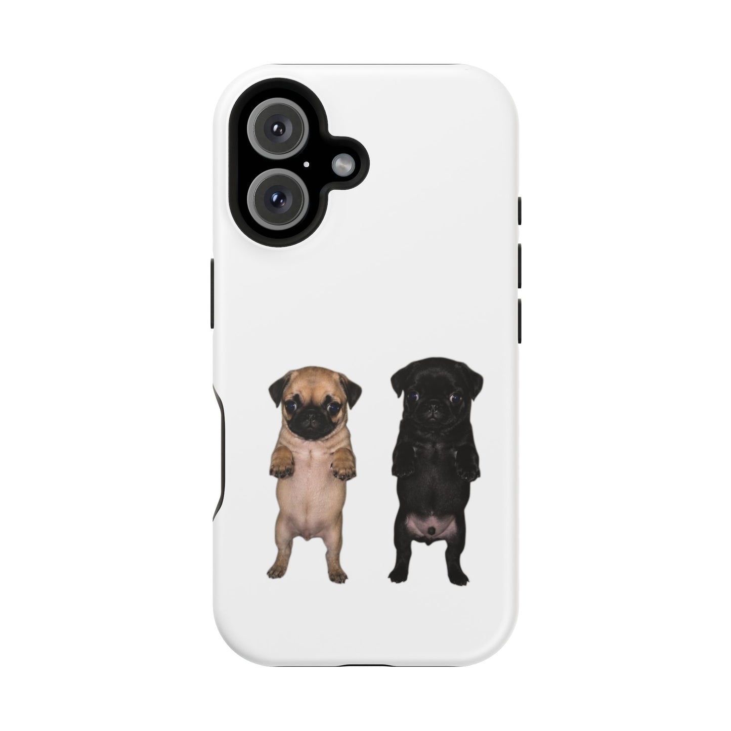 Cute Standing Pug Duo Magnetic Impact-Resistant Phone Case