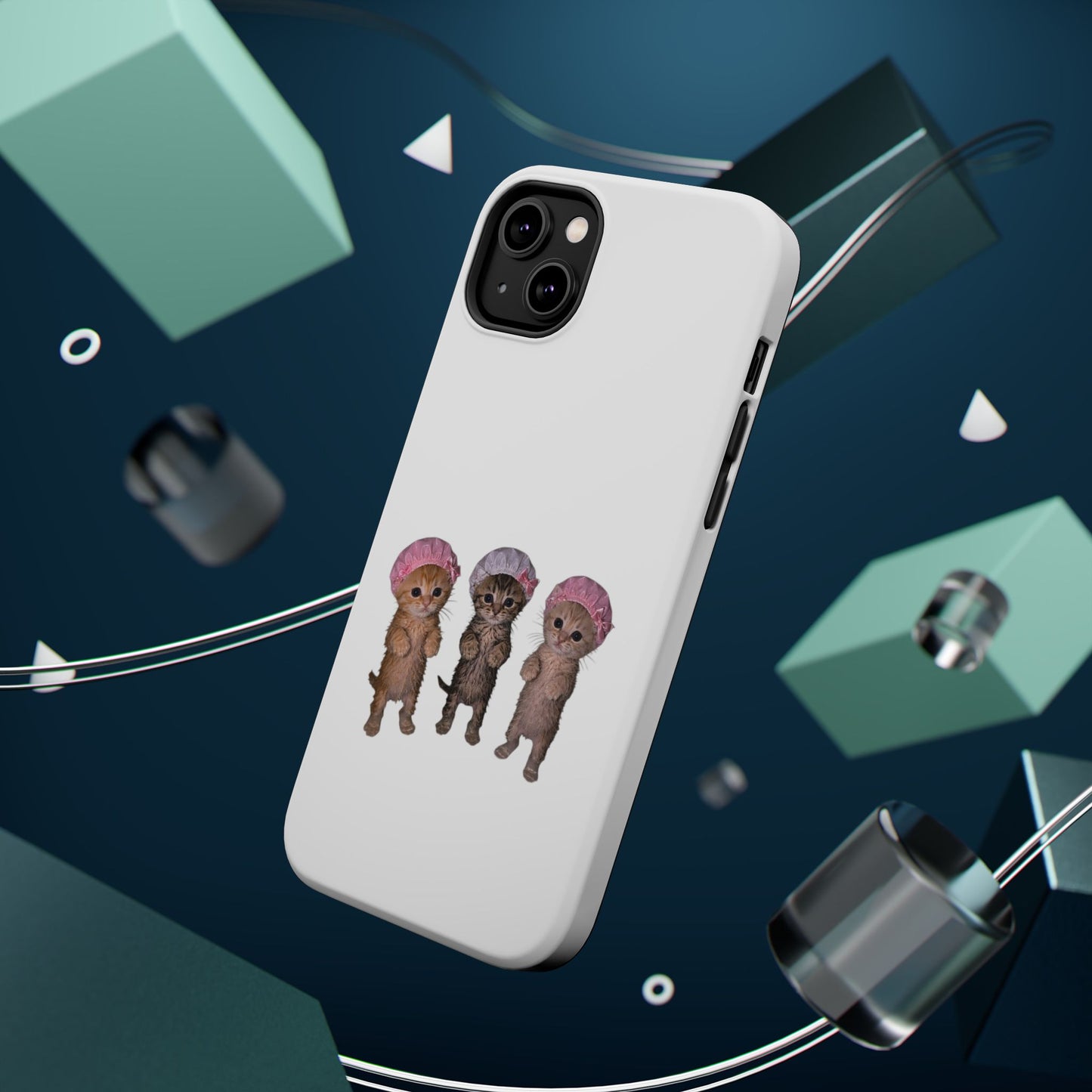 Cute Standing Kittens with Shower Caps  Phone Case