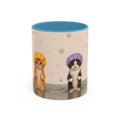 Cute Kittens in Shower Caps Accent Coffee Mug – 11/15oz