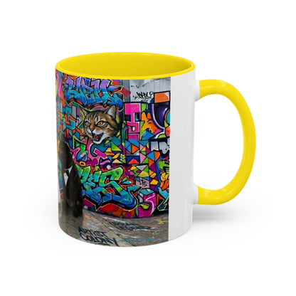 Graffiti Pets Coffee Mug — Colorful Street Art Dog & Cat Accent Mug (11/15oz)