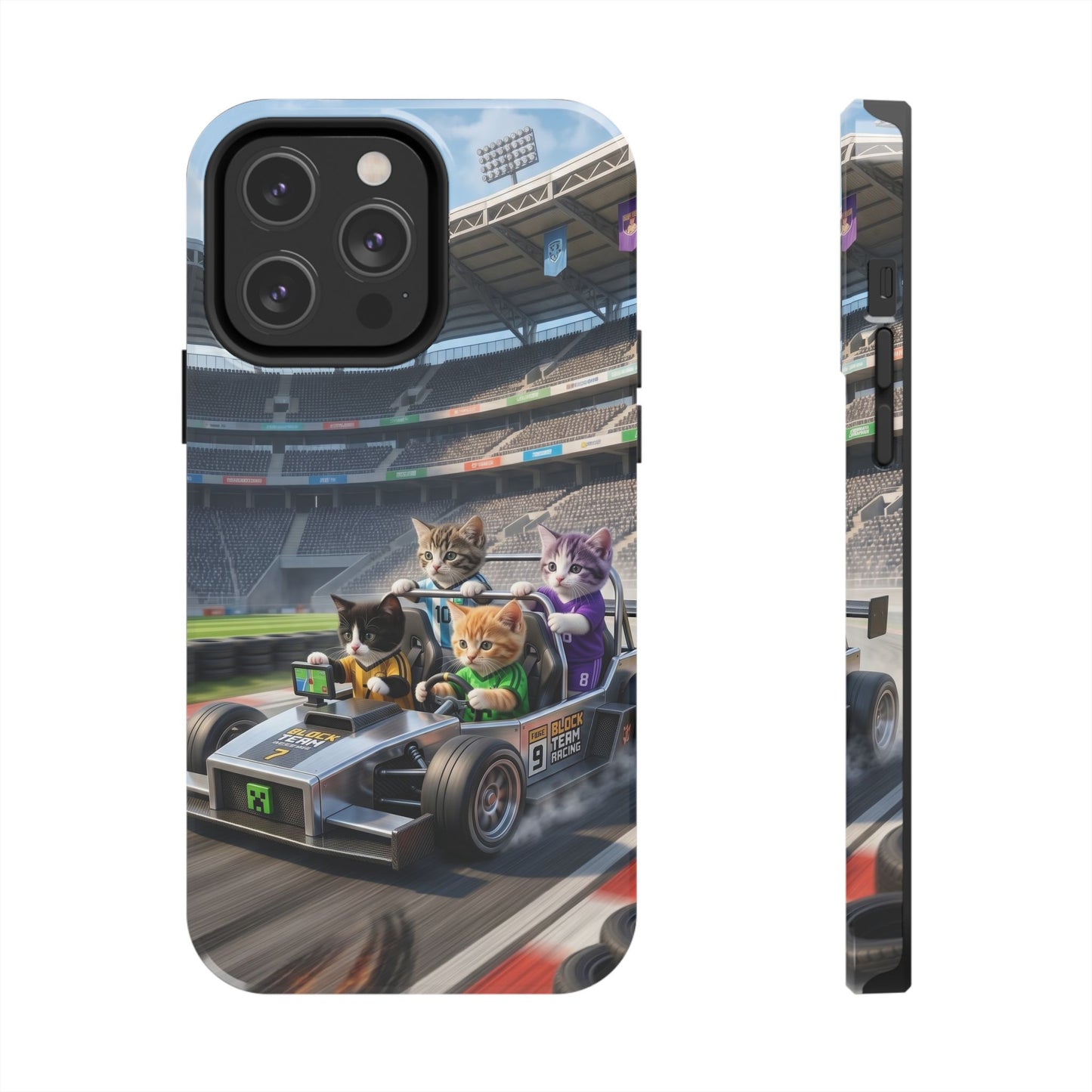 Racing Cats Tough Phone Case — Cute Kittens Driving Racecar Phone Cover