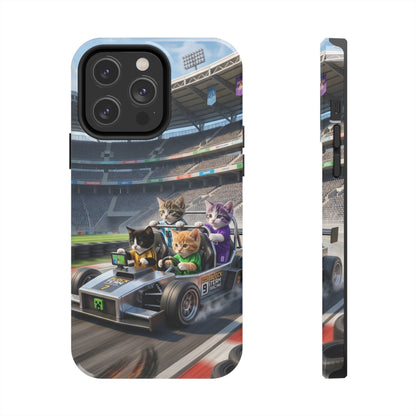 Racing Cats Tough Phone Case — Cute Kittens Driving Racecar Phone Cover