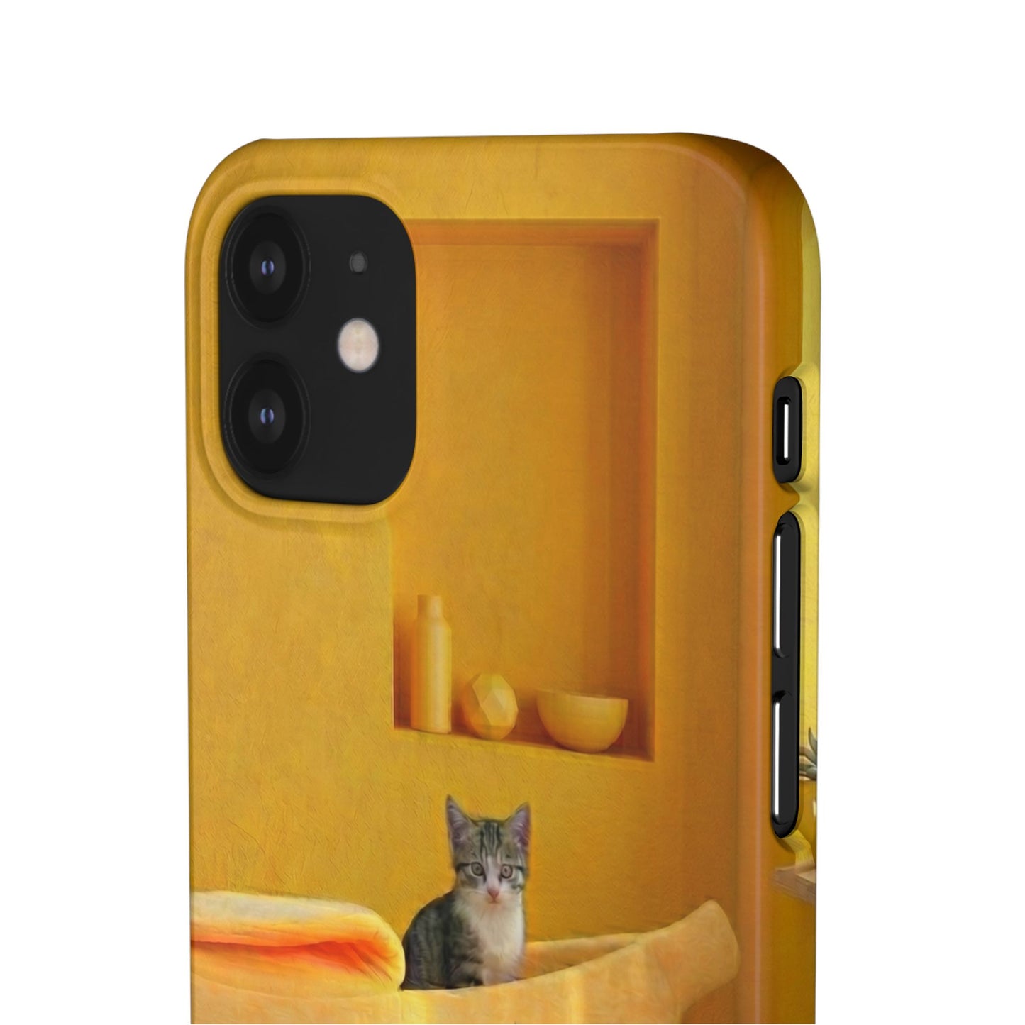 Cat Cozy Phone Case – Cute Kittens in Yellow Living Room Snap Case