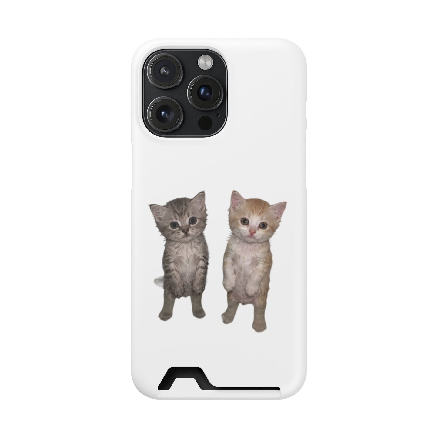 Duo Cute Kitten Phone Case with Card Holder