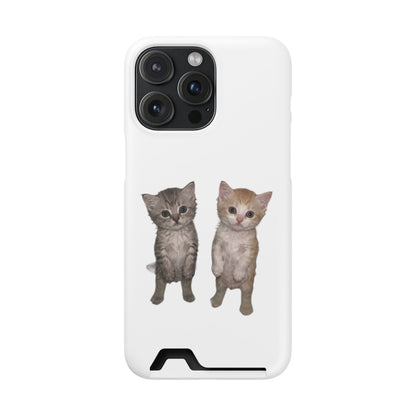 Duo Cute Kitten Phone Case with Card Holder