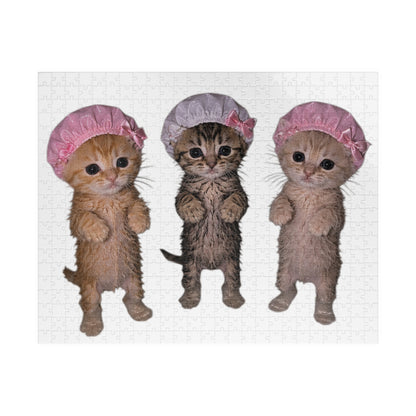 Cute Kittens in Bonnets Jigsaw Puzzle