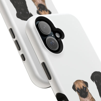 Cute Standing Pug Duo Magnetic Impact-Resistant Phone Case