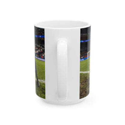 Soccer Pups Ceramic Mug — Cute Dogs Playing Football (11oz/15oz)