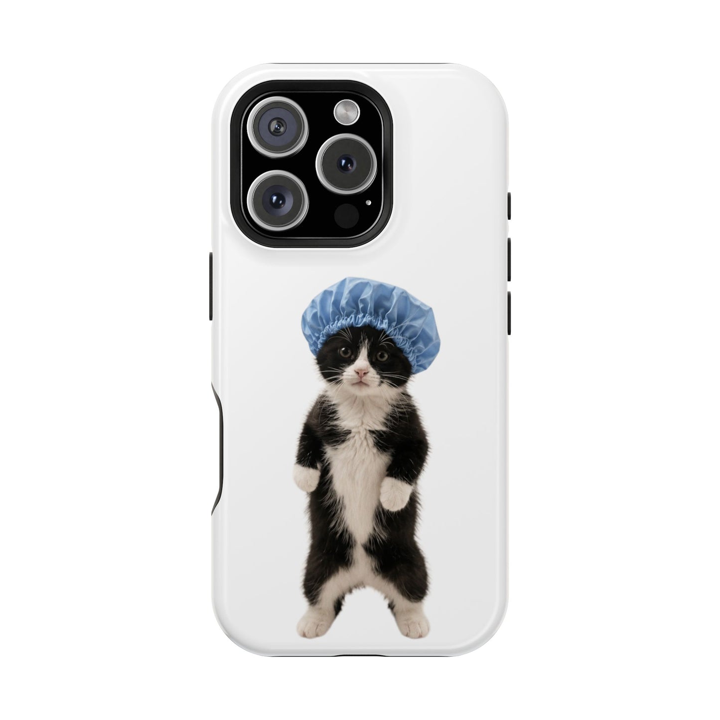 Cute Cat in Shower Cap Magnetic Impact-Resistant Phone Case