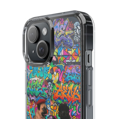 Clear Phone Case — Colorful Graffiti Pugs Design