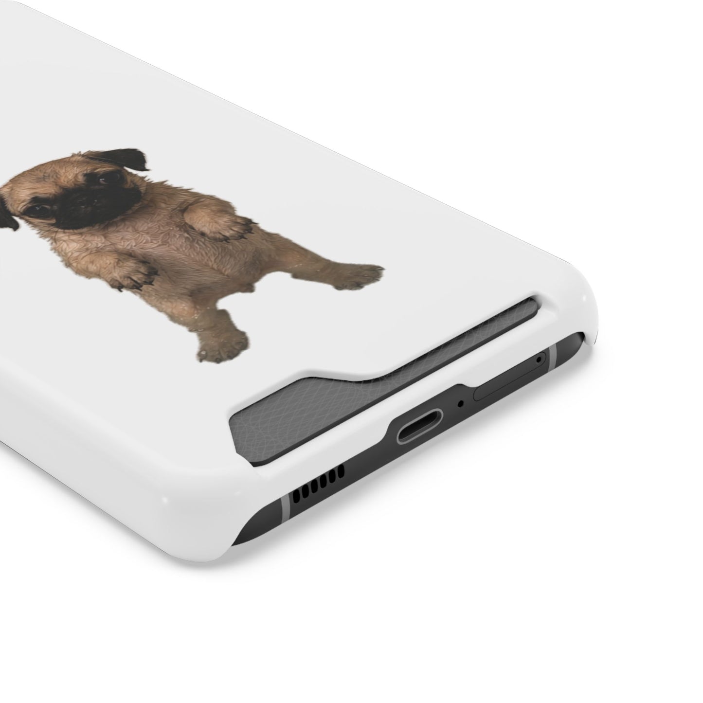 Cute Standing  Pug Card Holder Phone Case