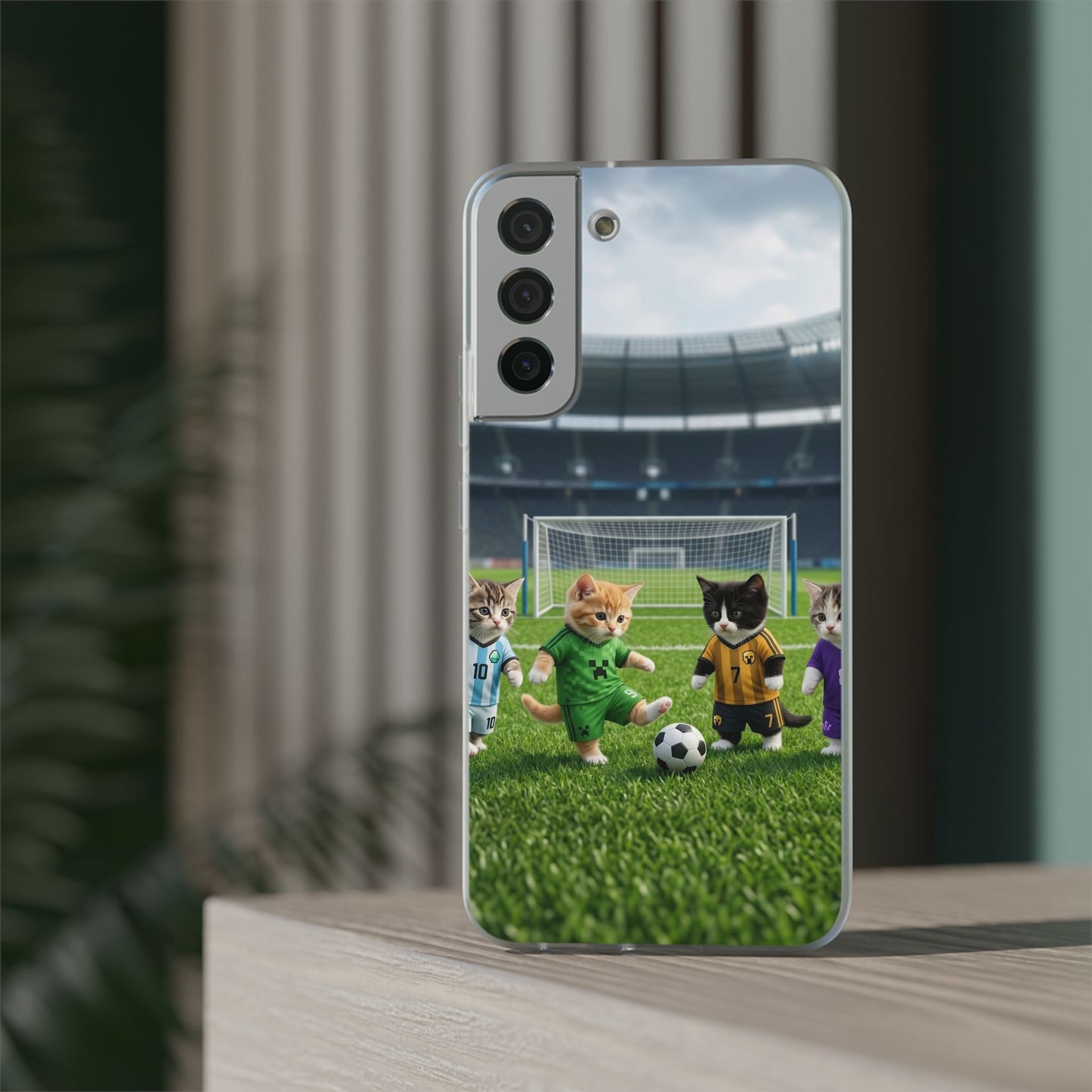 Cute Soccer Cats Phone Case — Kawaii Football Kit iPhone Cover