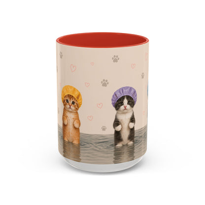 Cute Kittens in Shower Caps Accent Coffee Mug – 11/15oz