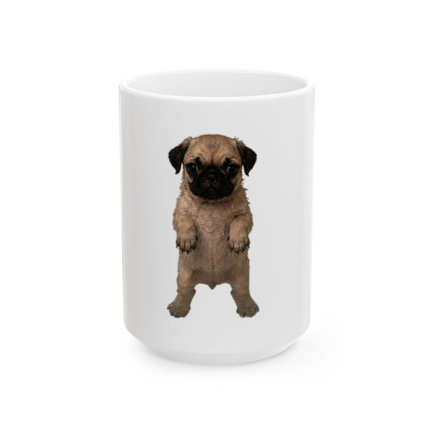 Pug Puppy Standing Ceramic Mug  (11oz & 15oz)