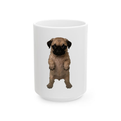 Pug Puppy Standing Ceramic Mug  (11oz & 15oz)